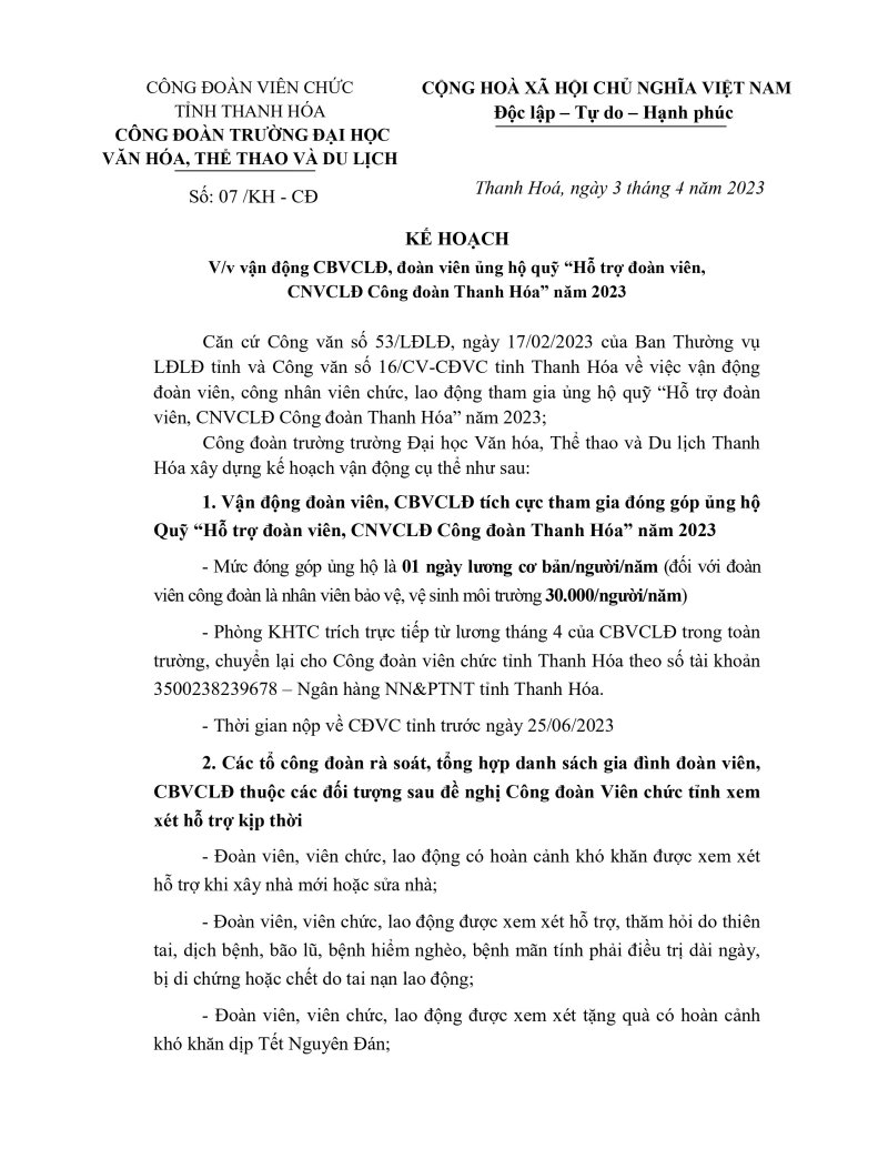 KH vận động CBVCLĐ, đoàn viên ủng hộ quỹ “Hỗ trợ đoàn viên,CNVCLĐ Công đoàn Thanh Hóa” năm 2023-1.jpg