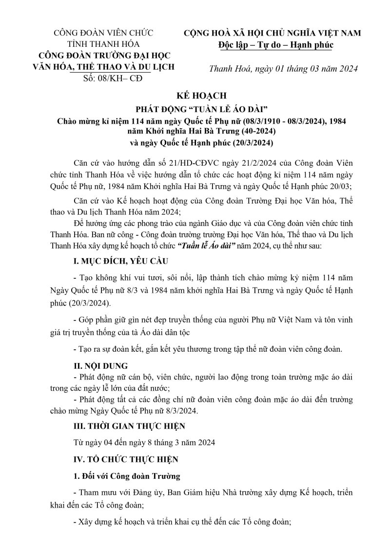 KH phát động Tuần lễ Áo dài chào mừng ngày Quốc tế Phụ nữ 8-3-2024-hình ảnh-1.jpg